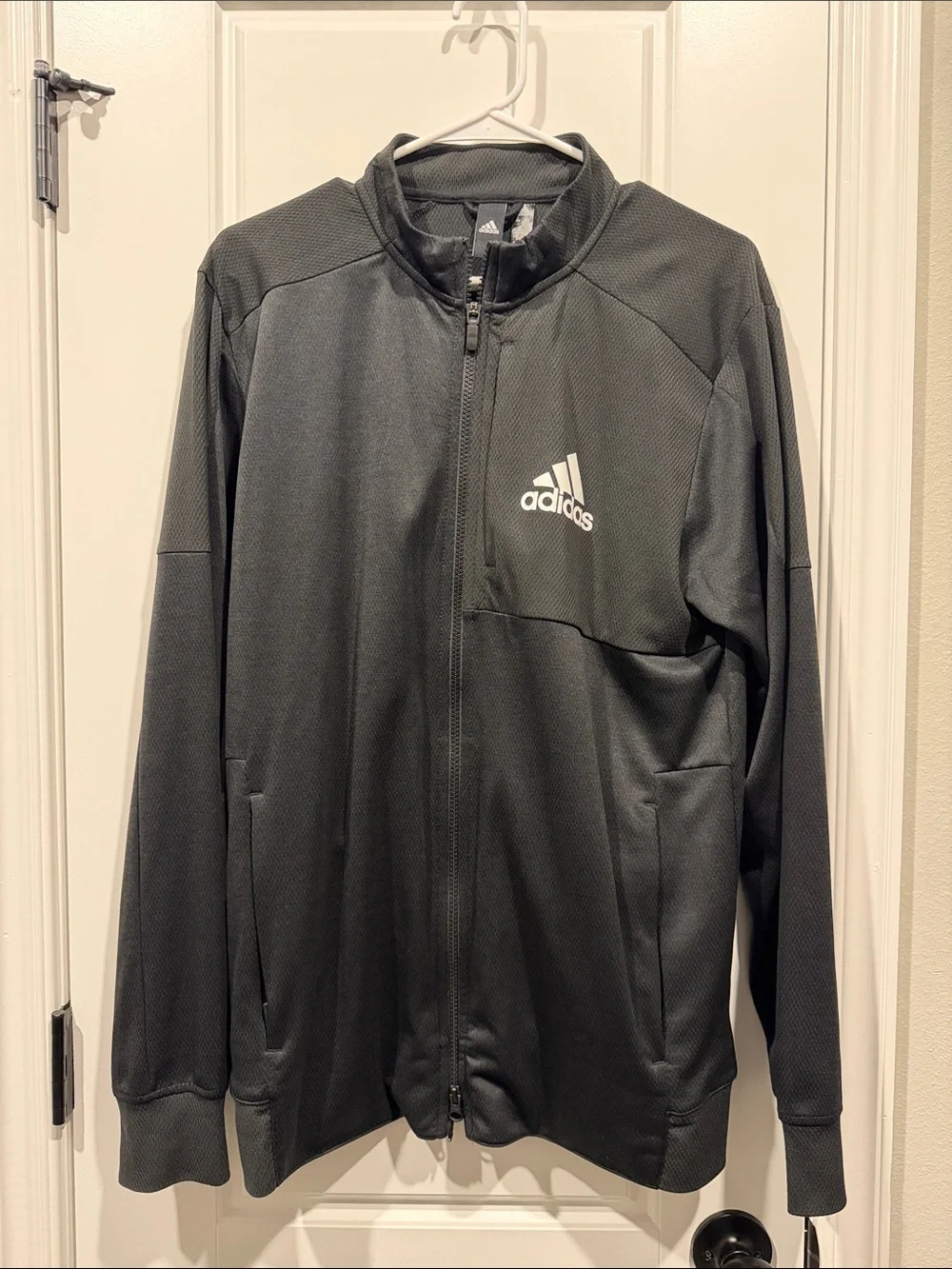 adidas Men’s Dark Gray Full-Zip Performance Jacket